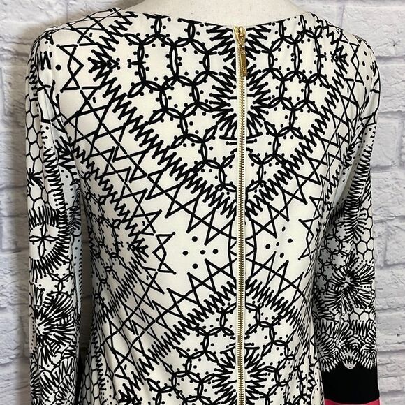 Eliza J Geometric Print 3/4 Sleeve Shift Dress Size 4 - Picture 10 of 14